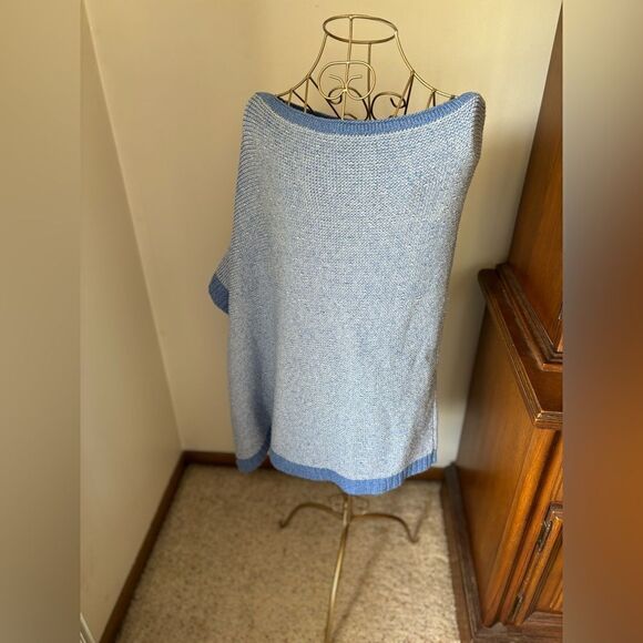 Talbots blue knit wrap M/L 41% cotton - Picture 7 of 7